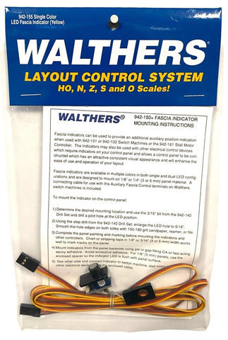 Walthers Layout Control System 942-155 Yellow Single Color LED Fascia Indicator