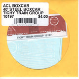 HO Scale Tichy Train 10197 ACL Boxcar 40' Steel Boxcar Decal Set