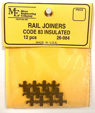 HO Scale Micro Engineering 26-084 Code 83 Insulated Rail Joiners pkg (12)