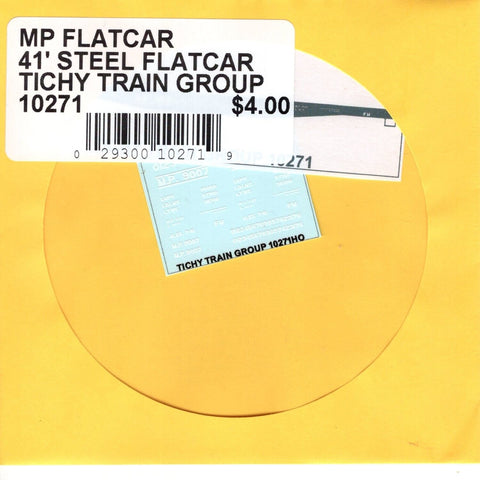 HO Scale Tichy Train 10271 MP Missouri Pacific 41' Steal Flatcar Decal Set