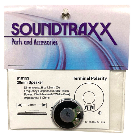 SoundTraxx 810153 2-Watt 8-Ohm 28mm (1") Round Speaker