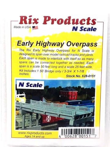 N Scale Rix Products 628-151 1930s 50' Deck Only Highway Overpass Kit