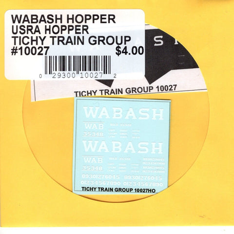 HO Scale Tichy Train 10027 Wabash Hopper USRA Hopper Decal Set