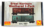 N Scale Micro Trains 983 05 093 Weathered Great Northern 40' Boxcar 2-Pack