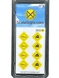 N Scale ScaleSigns.com 3032 Hill/Grade Ahead Road/Street Sign (8) pcs