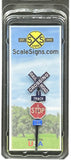 HO Scale ScaleSigns.com 230701 Crossbuck + 1 Track + Stop Sign + ID Sign