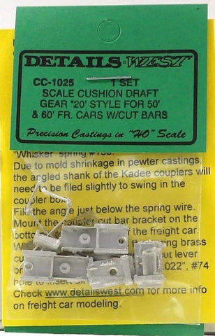 HO Scale Details West CC-1025 Cushion Draft Gear For 50' & 60' Freight Cars
