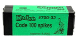 HO Scale Kadee #700-32 Code 100 Spikes for Twin Rail Spiker
