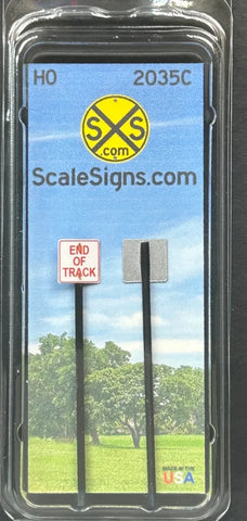 HO Scale ScaleSigns.com 2035cv1 Railroad End of Track Sign (2) pcs