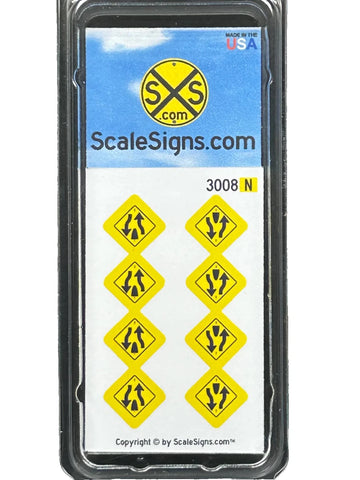 N Scale ScaleSigns.com 3008 Divided Highway/Start & End Road Sign (8) pcs