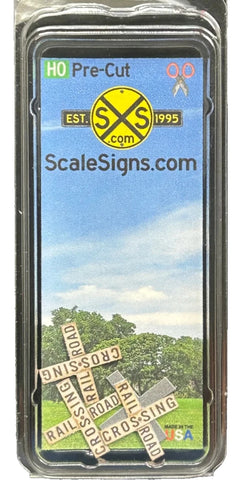 HO Scale ScaleSigns.com 2008P Pre-Cut Old Railroad Crossbucks Crossing Sign 4 pc