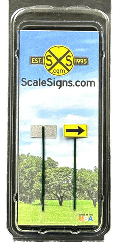 N Scale ScaleSigns.com 3027CR Right Pointing Arrow Street/Road (2) pcs