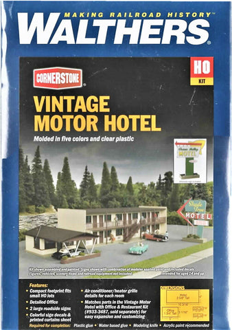 HO Scale Walthers Cornerstone 933-3488 Vintage Motor Hotel  Kit