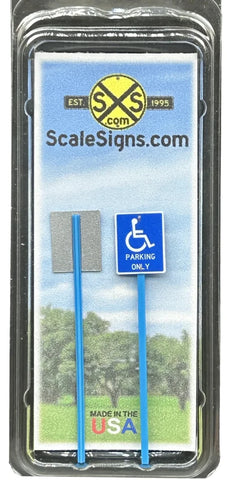 HO Scale ScaleSigns.com 1982c Handicap Parking Only Sign (2) pcs (Copy)