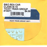 HO Scale Tichy Train 10071 B&O REA Car Class M-15 Decal Set