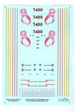 HO Scale Fusion Graphics UPRR100-87 Union Pacific 7400 Pink Ribbon Decal Set