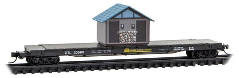 N Micro Trains 6400510 Medford, Talent & Lakecreek 57' 6" Flatcar Outhouse Load