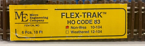 HO Scale Micro Engineering 10-104 Code 83 Wood Ties Non-Weathered Flex-Track (6) pcs