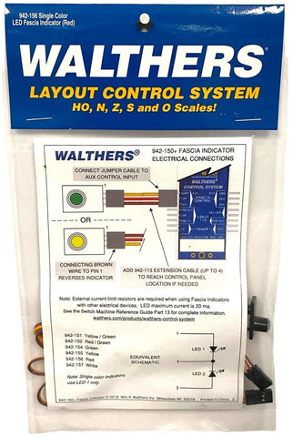 Walthers Layout Control System 942-156 Red Single Color LED Fascia Indicator