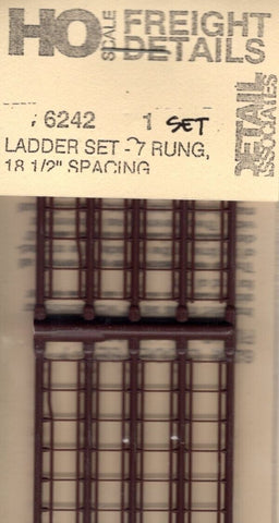 HO Scale Detail Associates 6242 Ladder Set - 7 Rung, 18 1/2" Spacing