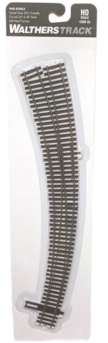 HO Scale Walthers 948-83063 Code 83 Left Hand 24" and 28" Radii Curved Turnout