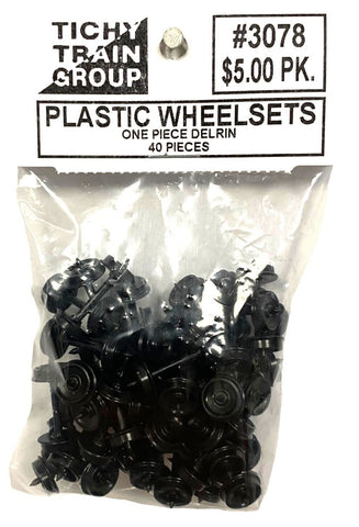 HO Scale Tichy Train Group 3078 One Piece Non-Magnetic Delrin Wheelsets pkg(40)