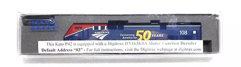 N Scale Kato 176-6037-DCC Amtrak 108 P42 Phase VI 50th Anniversary w/DCC
