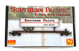 N Scale Micro Trains 983 02 279 Southern Pacific Flat Car w/Trailer 2-Pack #1