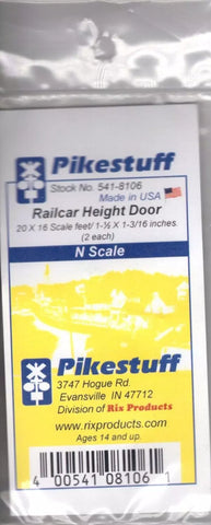 N Scale Pikestuff 541-8106 Railcar Height Door 2 Each