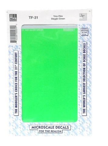 All Scale Microscale TF-31 Trim Film Dayglo Green Decal Sheet Set