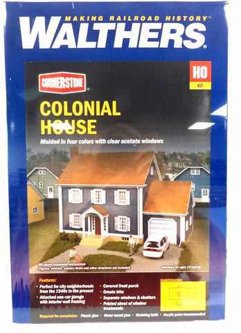 HO Scale Walthers Cornerstone 933-4153 Colonial House Building Kit