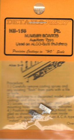 HO Scale Details West NB-156 Number Boards Auxiliary Type Used on ALCO Switchers