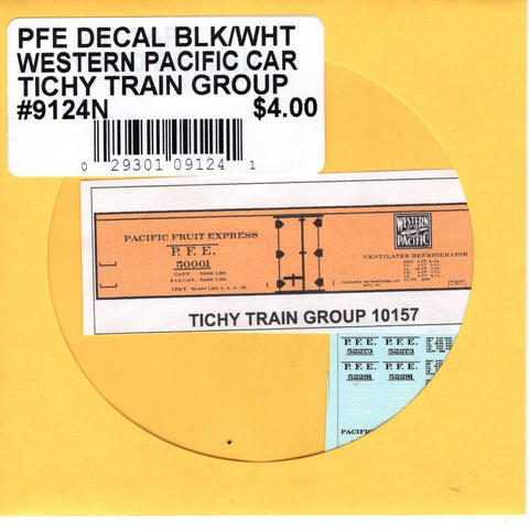 N Scale Tichy Train 9124N PFE Decal Black/White Western Pacific WP Car Decal Set