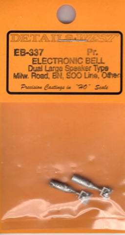 HO Scale Details West EB-337 Electronic Bell Dual Lg Speaker Type Milw. Rd. BN