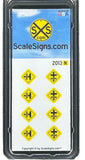 N Scale ScaleSigns.com 2013 Railroad Crossing at Intersection Road Sign (8) pcs