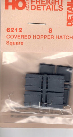 HO Scale Detail Associates 6212 Covered Hopper Hatch - Square 8 Pkg