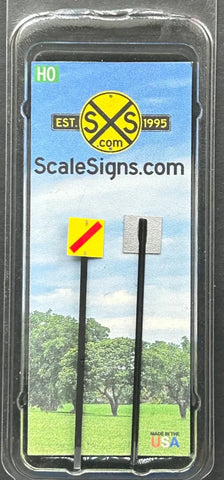 HO Scale ScaleSigns.com 2074c Yellow & Red Track Work Ahead Sign (2) pcs