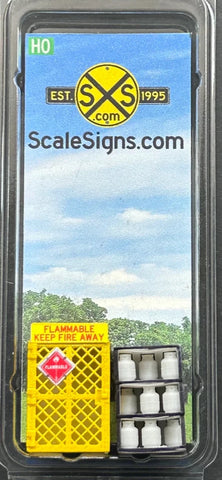 HO Scale ScaleSigns.com 1505 Flammable Keep Fire Away Cage w/Tanks-Bottles