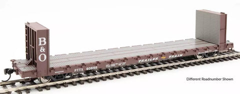 HO Scale Walthers 910-5830 Trailer-Train/B&O PTTX 90599 60' PS Bulkhead Flatcar