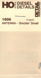 HO Scale Detail Associates 1806 Antenna - 'Sinclair' Small 4 Each