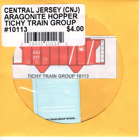 HO Scale Tichy Train 10113 Central Jersey (CNJ) Aragonite Hopper Decal Set
