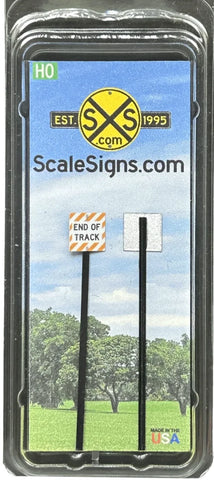 HO Scale ScaleSigns.com 2035cv2 Railroad End of Track Sign (2) pcs