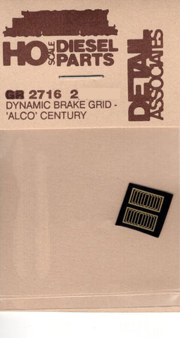 HO Scale Detail Associates 2716 Dynamic Brake Grid - 'Alco' Century 2 pkg