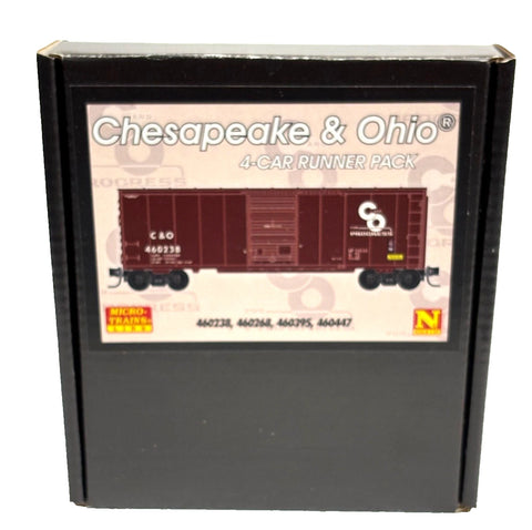 N Scale Micro Trains 98300230 Chesapeake & Ohio 40' Single-Door Boxcar 4-Pack