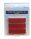 N Scale Rock Island Hobby 33103 Red Unlettered 40' Corrugated Container 3-Pack