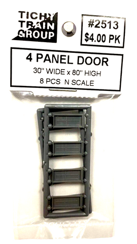 N Scale Tichy Train Group 2513 4-Panel 30 x 80" Door (8) pcs