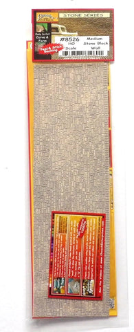 HO Scale Chooch 214-8526 Medium Block Wall Flexible Sheet