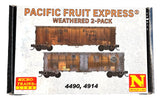 N Scale Micro Trains 983 05 098 Pacific Fruit Express 40' Steel Reefer 2-Pack