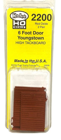 HO Scale Kadee #2200 6' Youngstown Boxcar Doors High Tack Board Red Oxide (2)pr