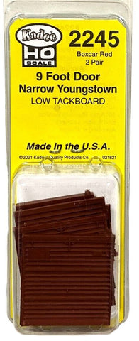 HO Scale Kadee 2245 9' Harrow Youngstown Boxcar Red Doors Low Tack Board (2) pr